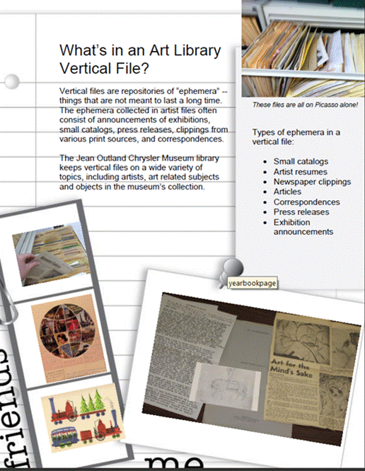 Jean Outland Chrysler Art Library Blog What's In a Vertical File?