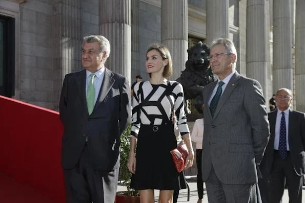 Queen Letizia of Spain attends the Red Cross Fundraising Day at the Congress of Deputies on Little Flag Day