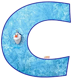 Alfabeto con Olaf saliendo del Hielo.