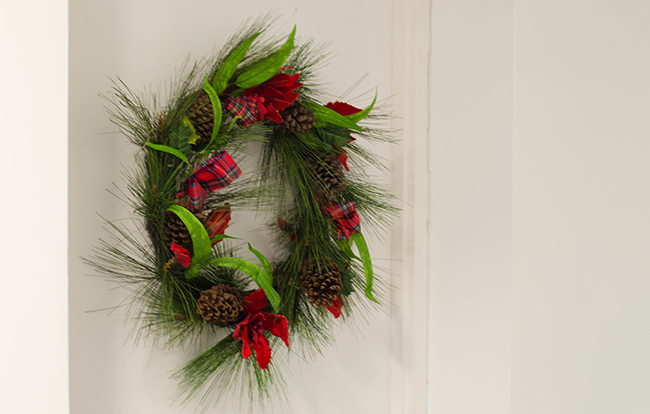 Christmas Wreath UK Door