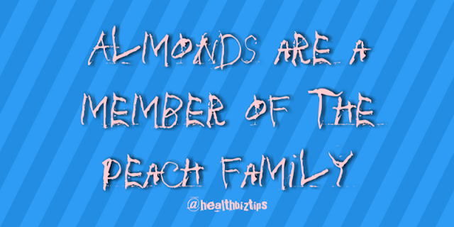 Almonds are a member of the peach family.