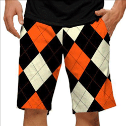 Ready Golf: Loudmouth Golf Mens Orange & Black Argyle Shorts