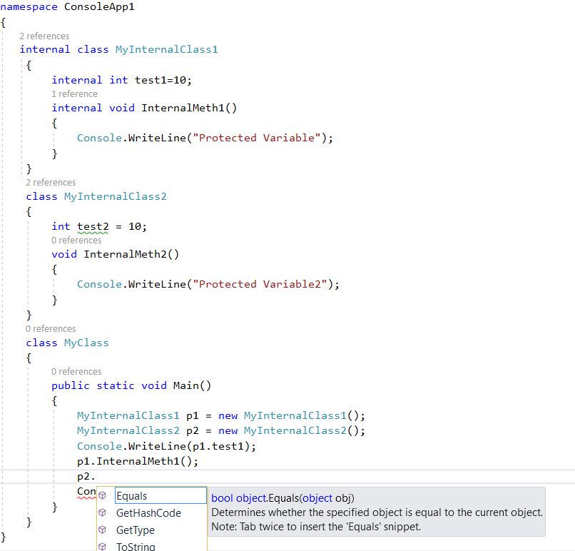 C# Access modifiers-Specifiers | C#.NET,SQL Server and Microsoft Azure