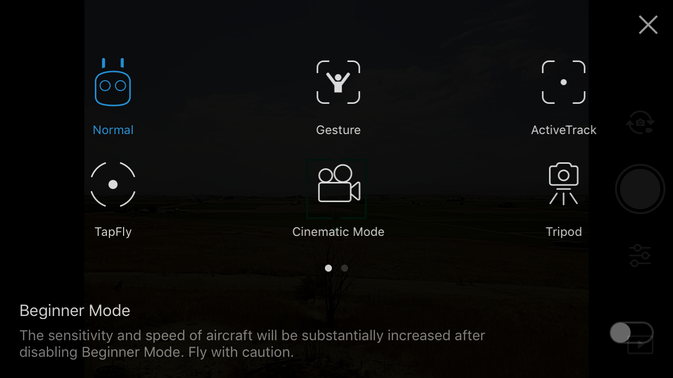dji mavic air cinematic mode