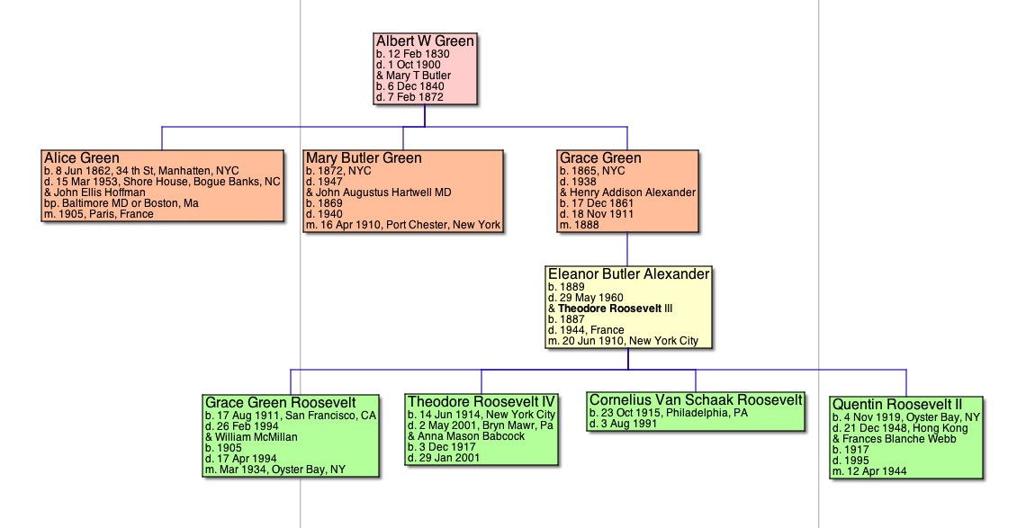 Roosevelt Family Tree Diagram