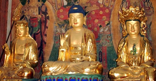 amitabha Buddha triad, Muwis Temple, Korea, Korea Dynasties period,1476 years