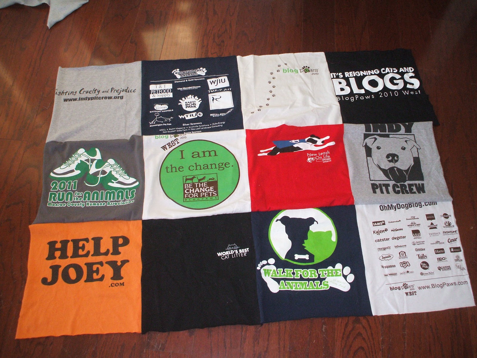 Katerina's Journal: DIY Dog Quilt From Re-Purposed T-Shirts