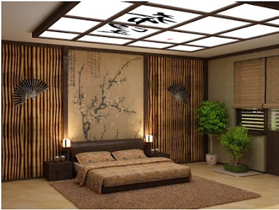 decoración de la habitación con bambú, paredes de bambú en la habitación