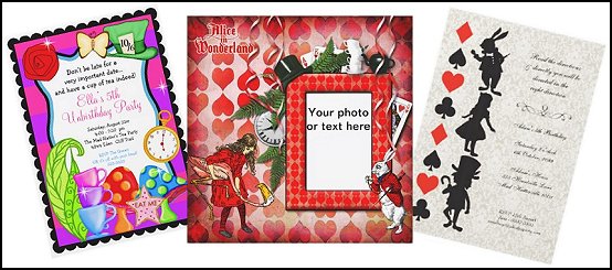 Alice in Wonderland party decorating ideas - Alice in Wonderland theme party decorations - Alice in Wonderland costumes - Alice in Wonderlnd wall decals - Alice in Wonderland wall murals - tea party theme Alice in Wonderland Tea Party