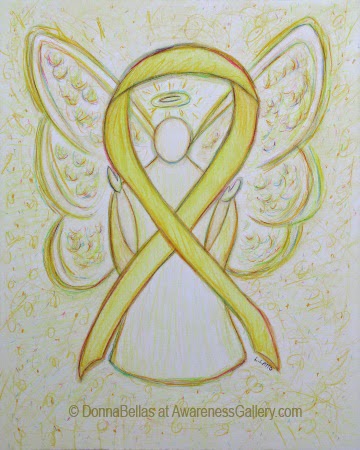 Yellow Guardian Angel Awareness Ribbon Image Picture