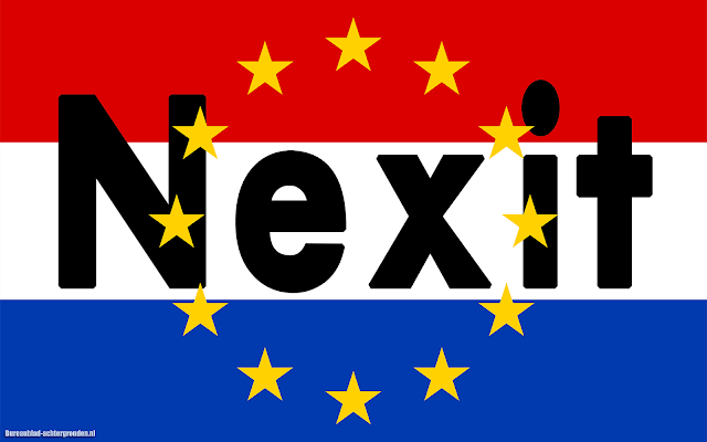 Vlag Nederlands met tekst Nexit