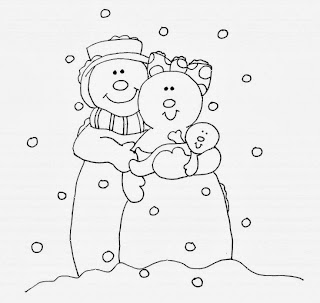 desenho de lindos bonecos de neve para pintar