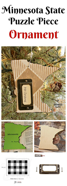 Puzzle Piece Repurposed as Christmas Ornament  #stencil #statepride #minnesotapride #Christmasornament #upcycle  #repurpose