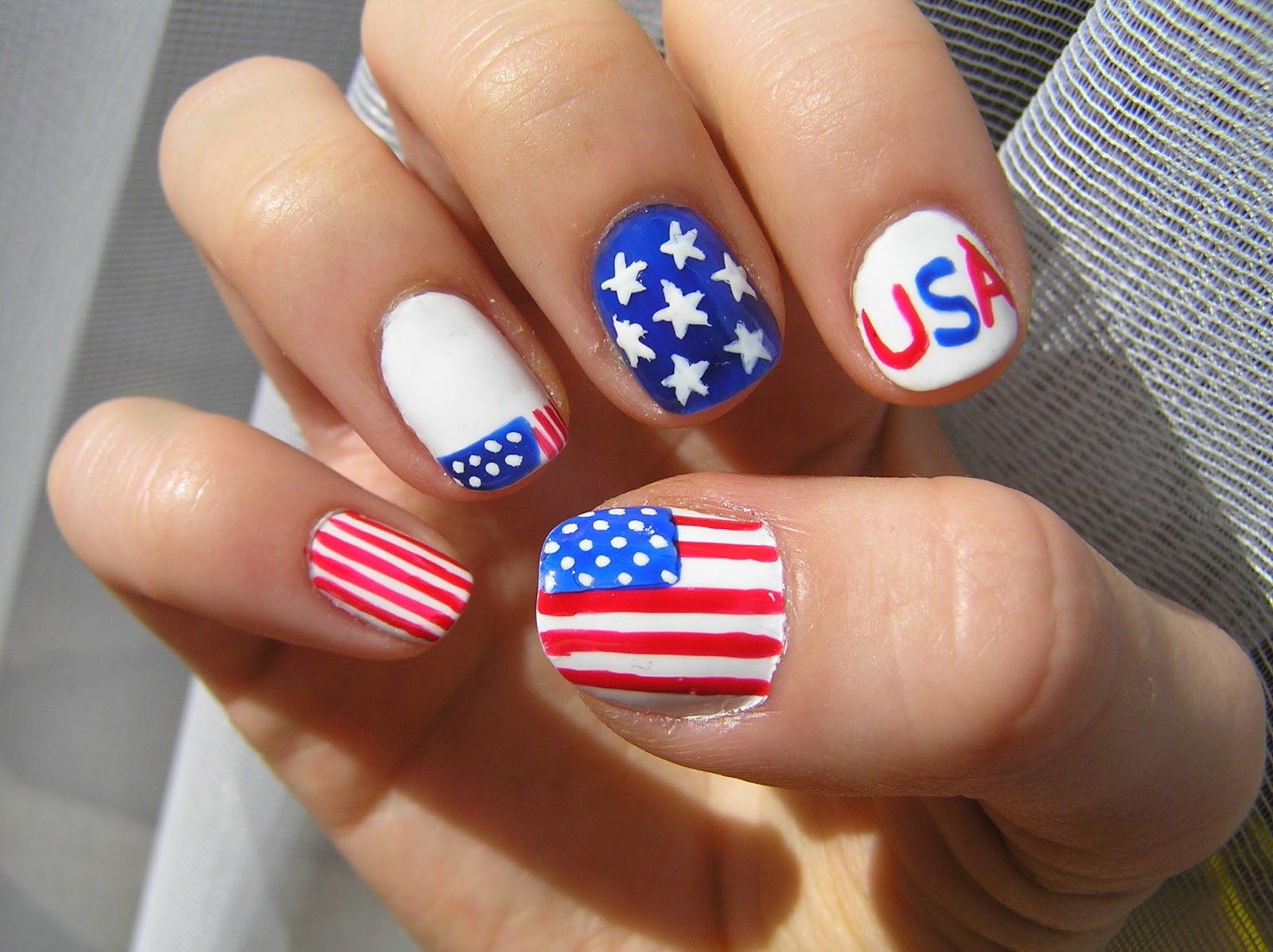 Easy USA Flag Nail Art - wide 7