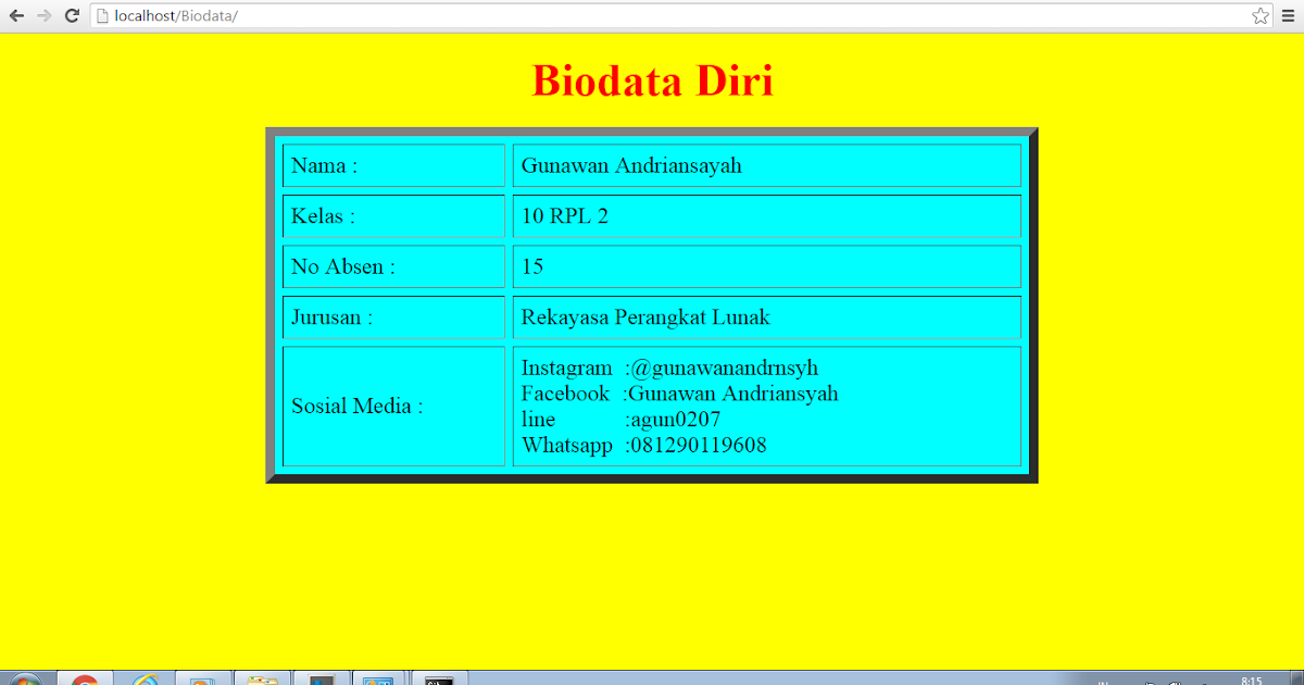 HTML5: Tutorial Membuat Tabel Biodata Menggunakan PHP Dengan Cara ...