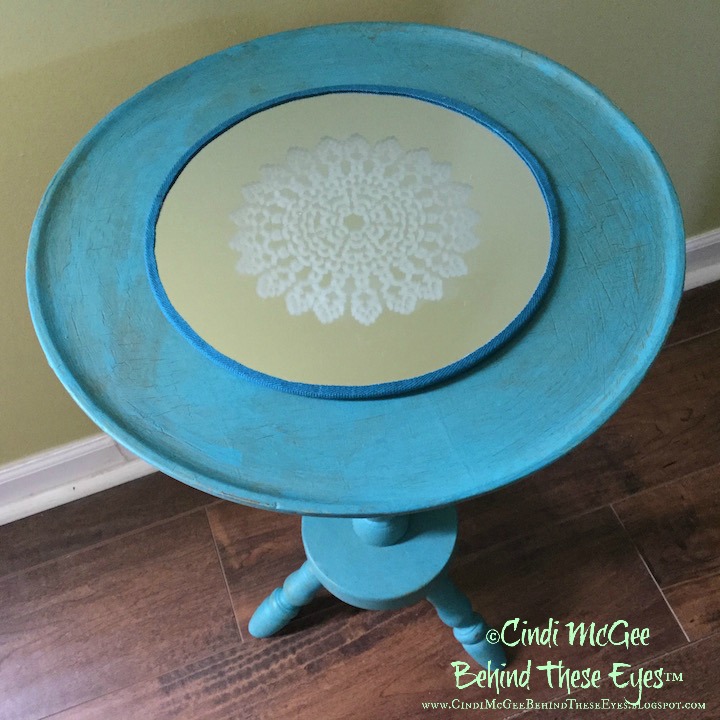 Etched Mirror Side Table