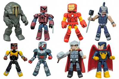 Walgreens Exclusive Marvel Animated Universe Minimates Series 2.5 – Thor, Nighthawk, Iron Man, Power Princess, SHIELD Armor Ultimate Spider-Man, Power Man, Spyder-Knight & Man-Thing