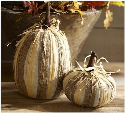 Pottery Barn Burlap Pumpkins | #pb #falldecor