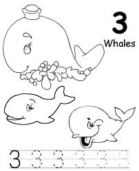 Coloring Pages Numbers 3 "THREE"
