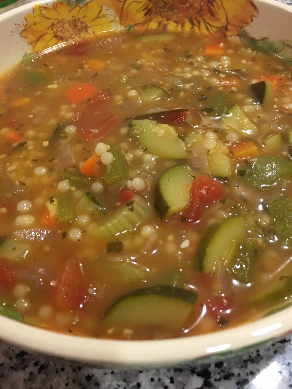 Cooking with Joanna Vegetable Pearl Couscous Soup