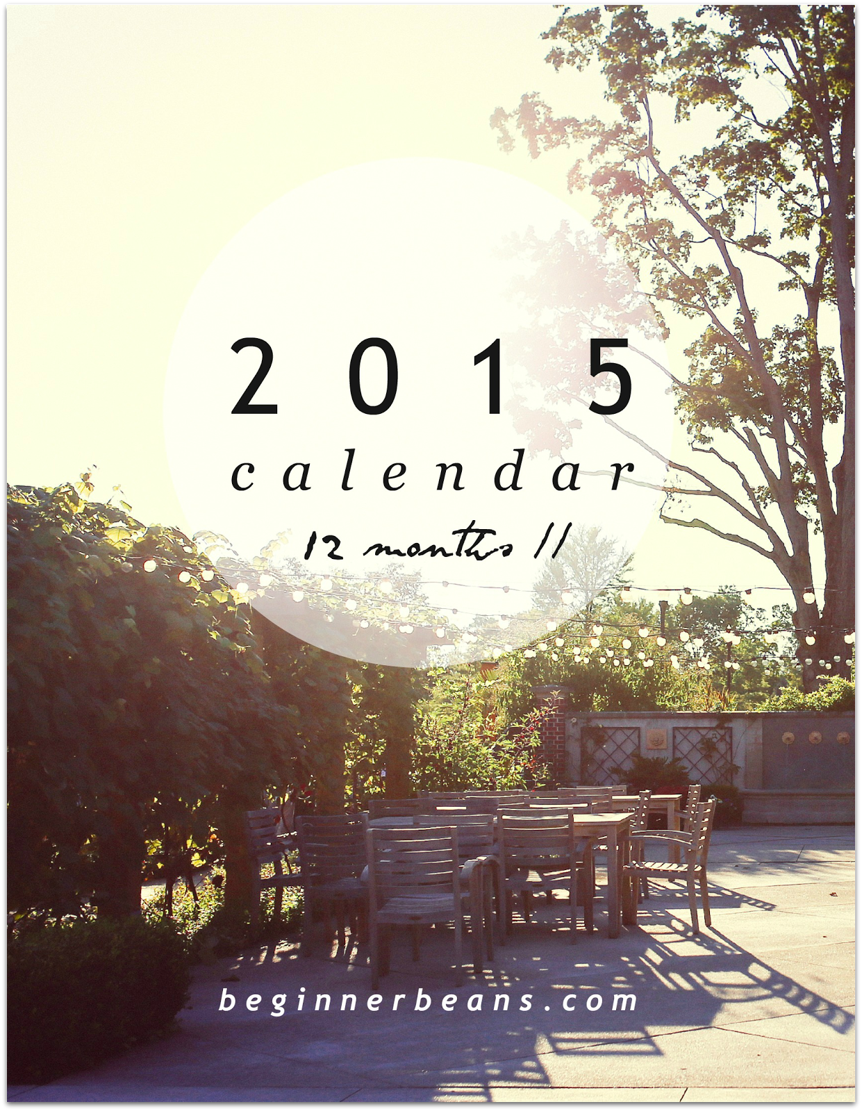 12-Month Printable 2015 Calendar