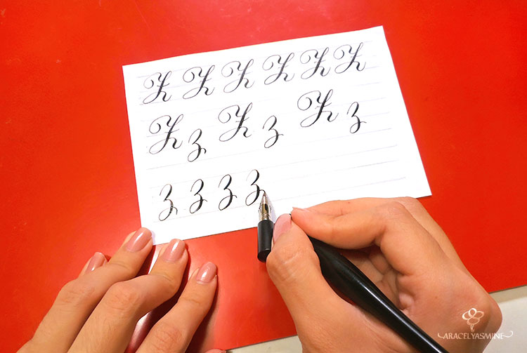 caligrafia copperplate letra como escribir z abecedario