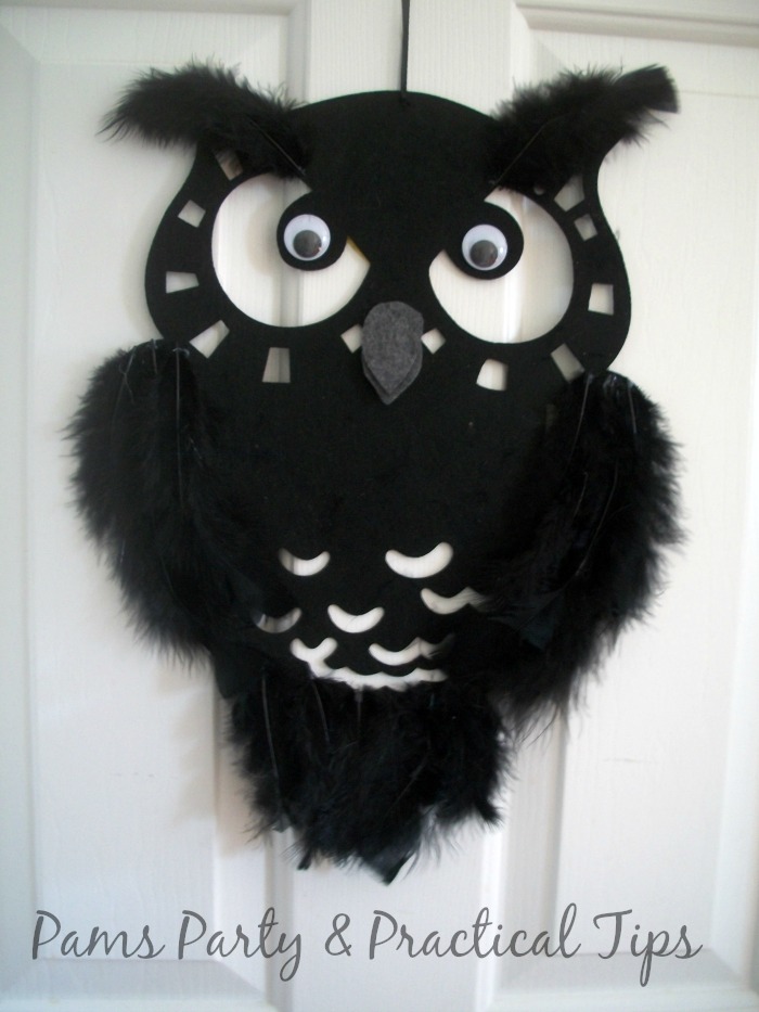 Feather Owl hanger for Halloween 