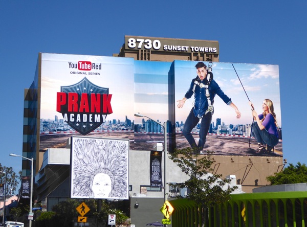 Giant Prank Academy YouTube Red series premiere billboard Giant Prank Academy YouTube Red billboard