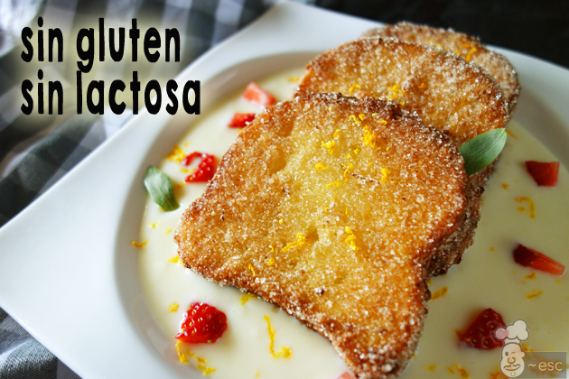 Torrijas con crema inglesa y licor | Receta sin gluten y sin lactosa