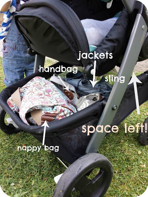 Graco sky basket, huge pushchair basket, pushchair review