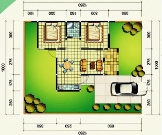 Minimalist House floor plan Type 45