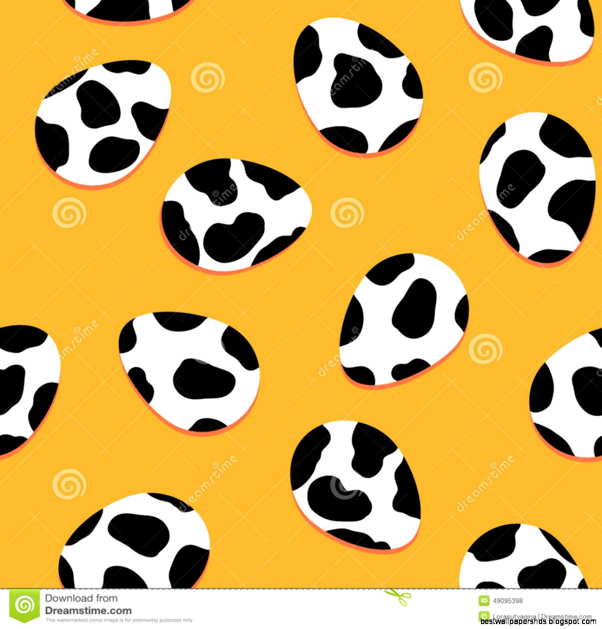 Easter Eggs With Black And White Cow Skin Seamless Vector Patte