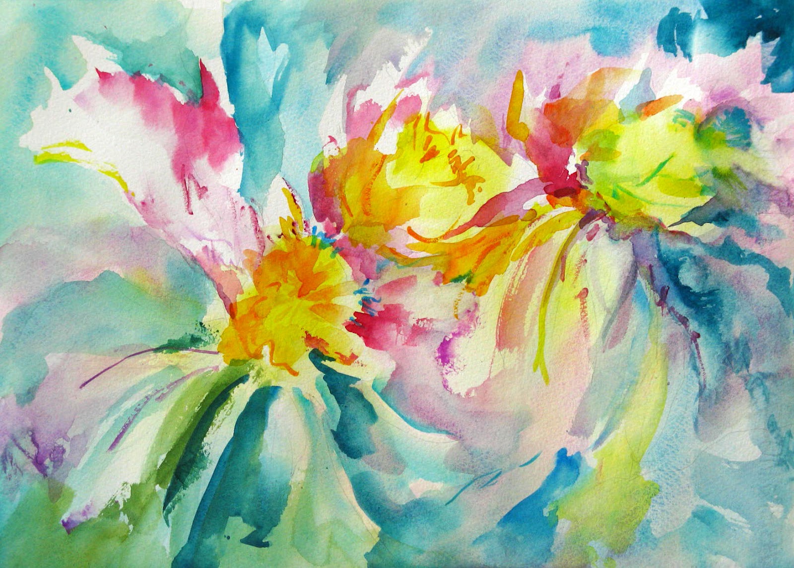 Arlene G. Woo's Images Tropical Flowers, original watercolor