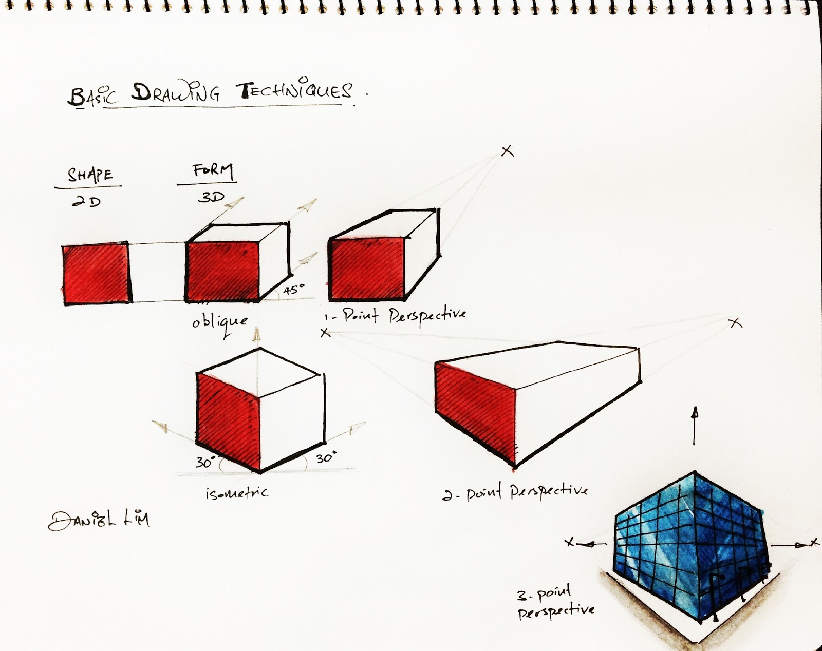 Simple Isometric Drawing Sketching 