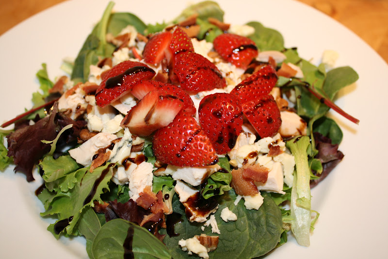 Hot Dinner Happy Home Strawberry Blue Cheese Salad with Balsamic Glaze