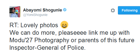 lll Adorable photos of one-year-old boy in IGP uniform attract attention of ACP, Abayomi Shogunle