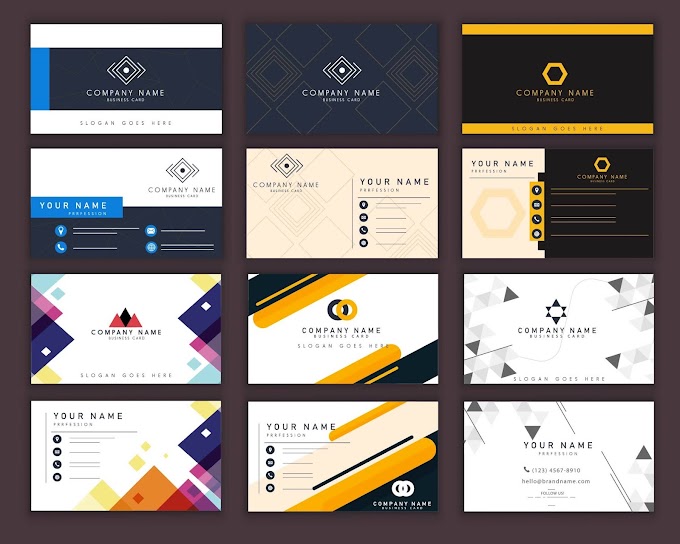 Business cards templates dark bright modern elegant decor Free vector
