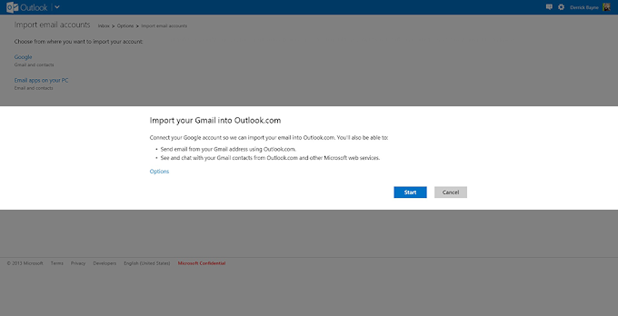 H Microsoft απλοποιεί τη μετάβαση από το Gmail στο Outlook.com