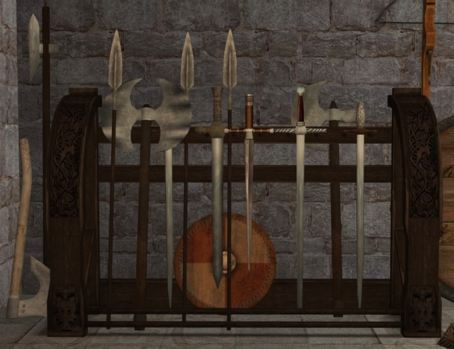 The Medieval Smithy SIMS 2 Weapon Rack