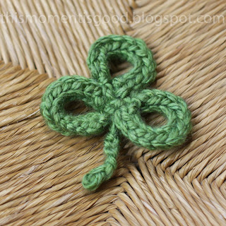 Loom Knit Shamrock, four leaf clover