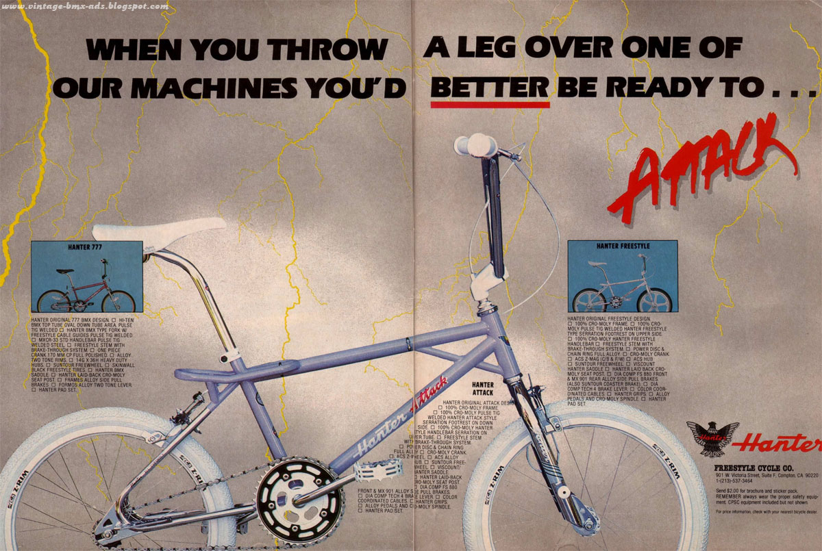 Vintage BMX Ads When you throw a leg over one of our machines you'd