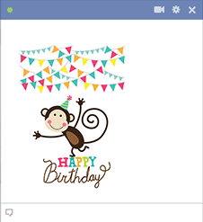 Birthday Monkey Facebook Sticker