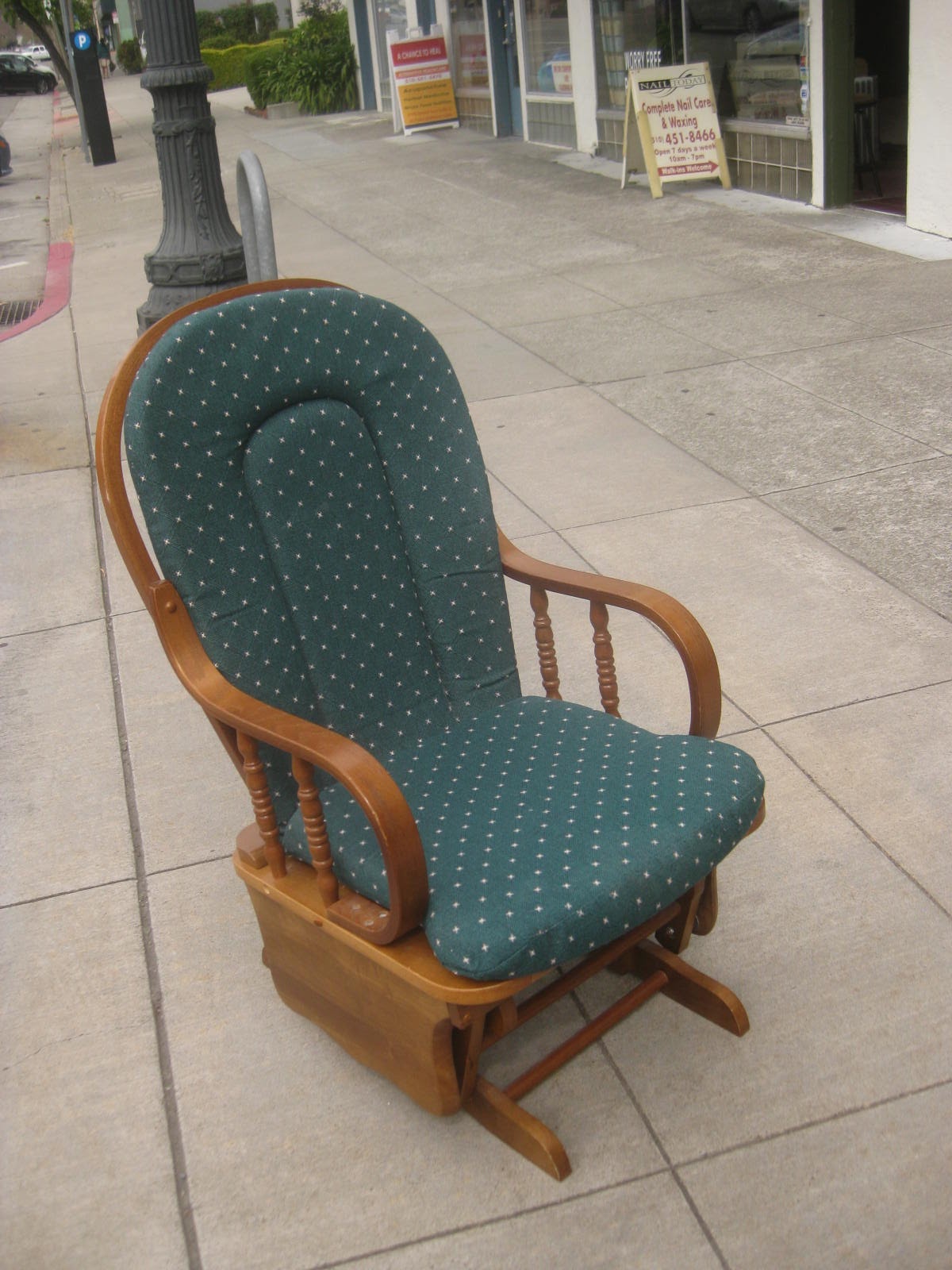 UHURU FURNITURE & COLLECTIBLES SOLD Green Rocking Chair 45