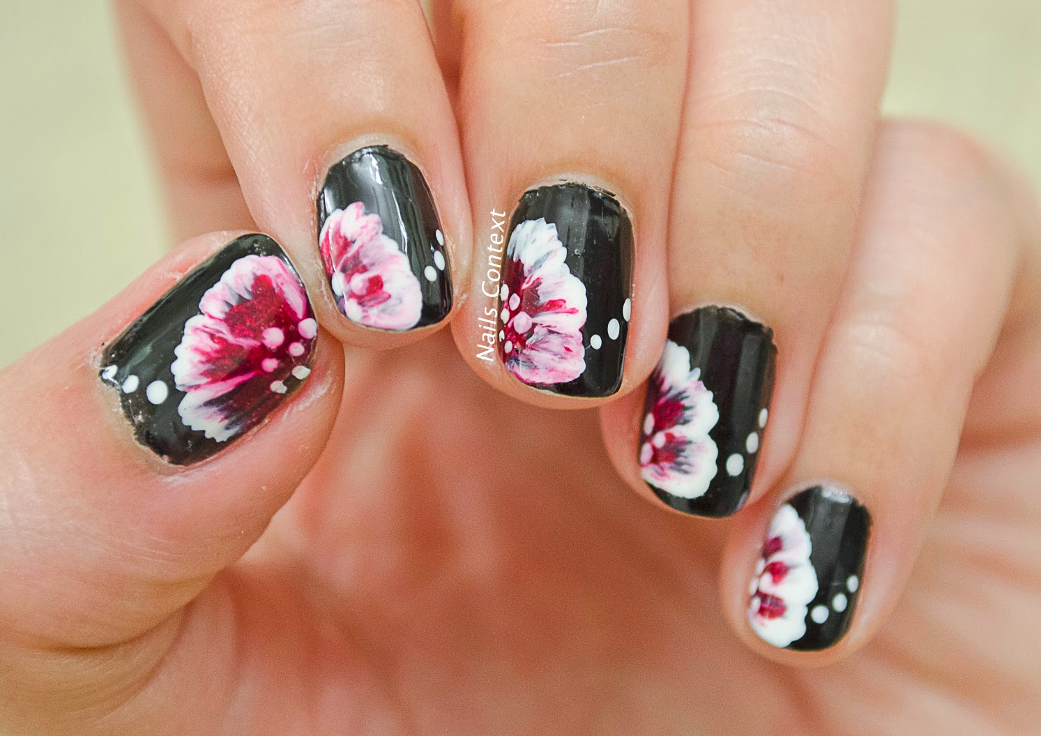 Step by Step One Stroke Flower Nail Art - wide 2