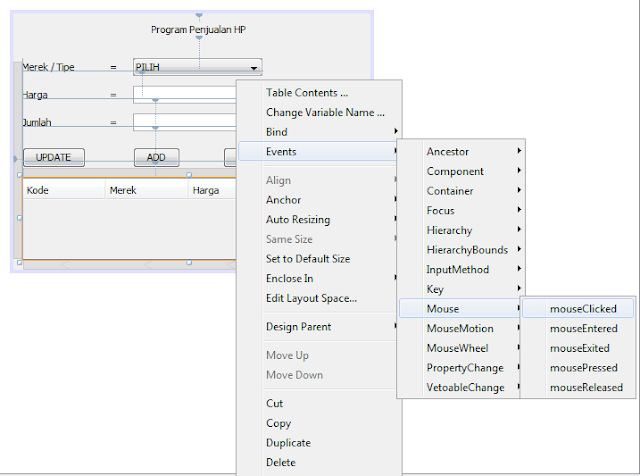 Tutorial Mmebuat Aplikasi Penjualan HP Menggunakan Java  