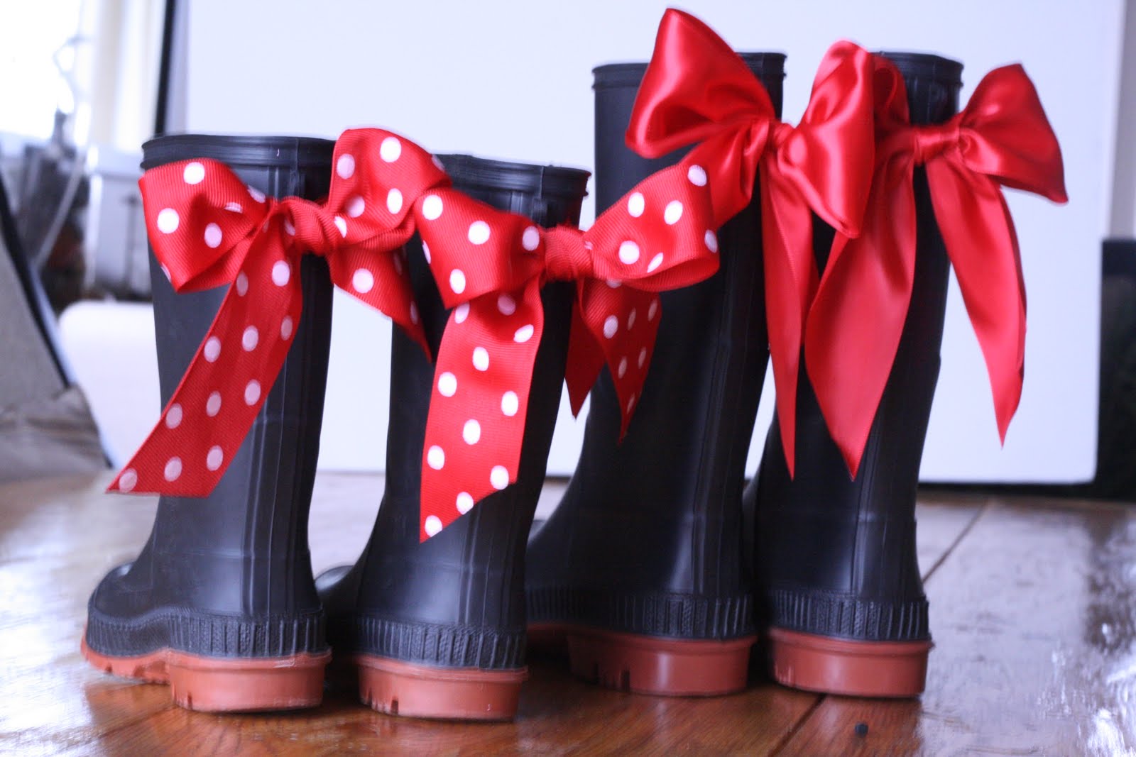A Little Junk In My Trunk DIY embellished Goodwill rain boots...