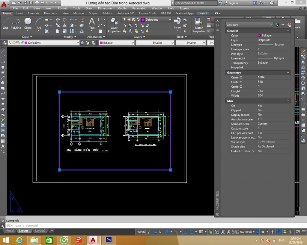 Hướng dẫn dàn trang Layout trong Autocad