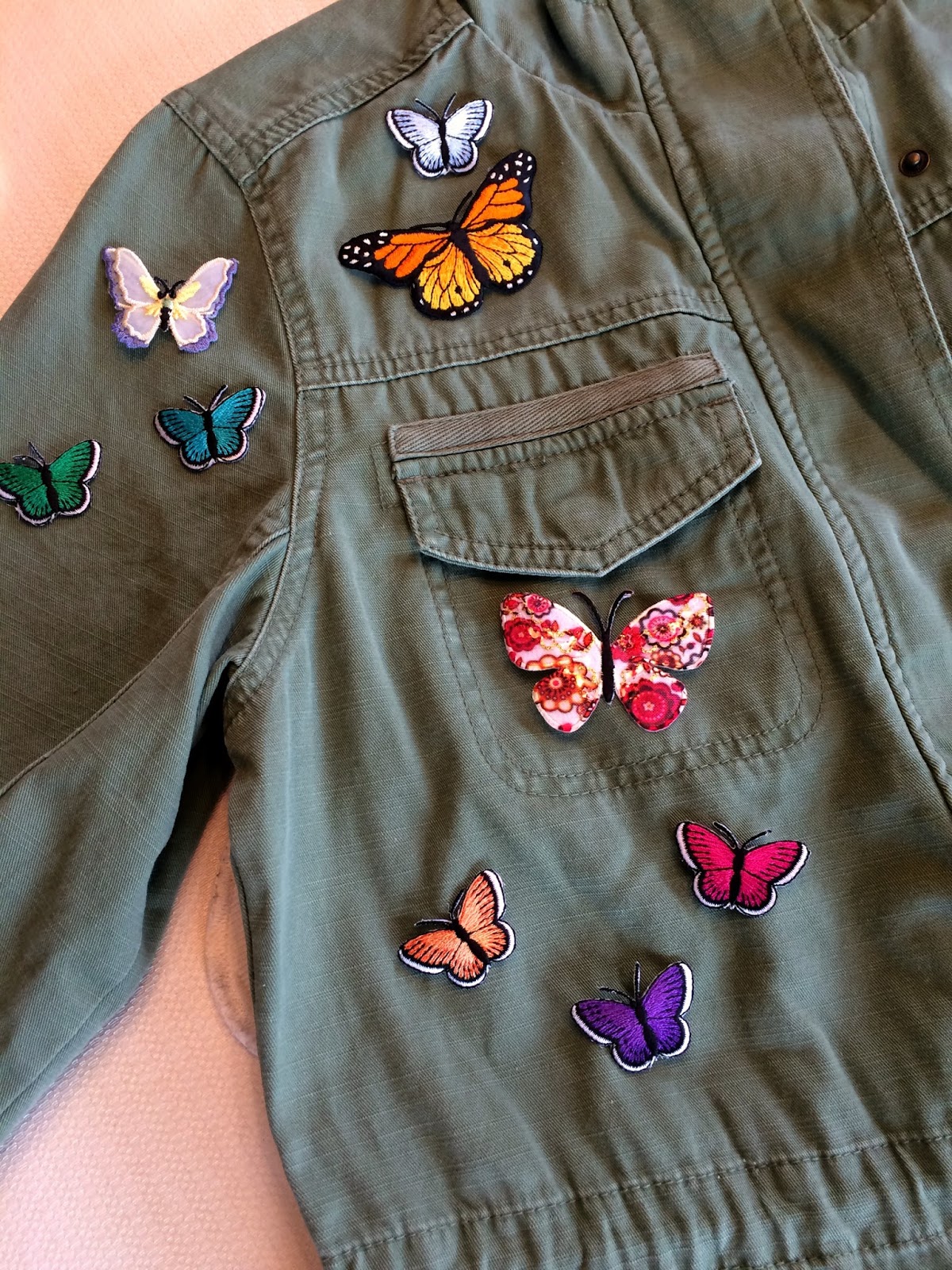 Style My Way DIY Fashion Butterfly Embellished Field Jacket