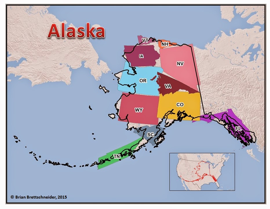 Alaska Size Comparison Overlay Map