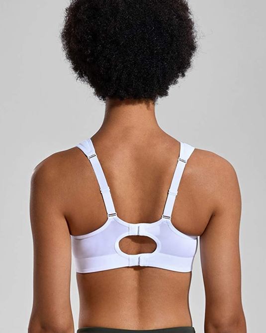 padded sports bra with back closure